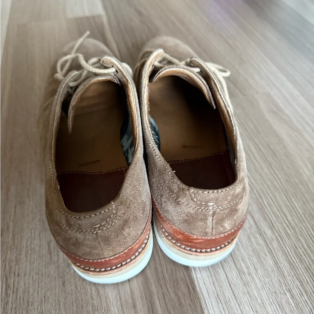 Johnston & Murphy Taupe Suede Chukka Sneakers with Tan Heel Accent